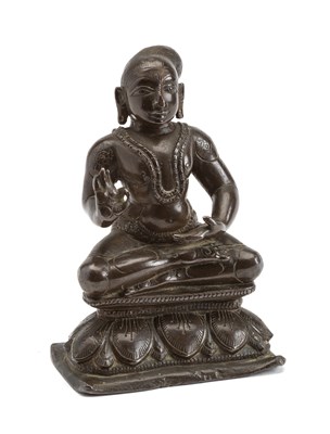 Lot 107 - A BRONZE FIGURE OF A TAMIL SAINT (ALVAR)