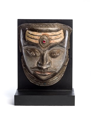 Lot 110 - A SILVER MASK (MOHRA)