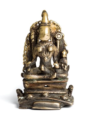 Lot 112 - A BRONZE SHRINE DEPICTING A FORM OF DURGA