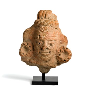 Lot 123 - A GUPTA TERRACOTTA HEAD OF A DEITY