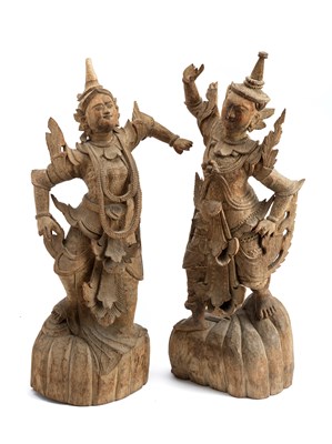 Lot 177 - A PAIR OF MYTHICAL FIGURES (NATS)