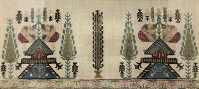 Lot 192 - THREE EMBROIDERED COTTON PANELS