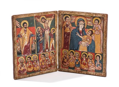 Lot 239 - â’¶ A DIPTYCH ICON