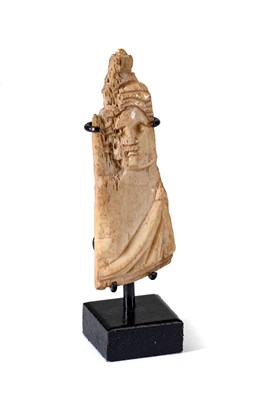 Lot 242 - â“Œ A COPTIC BONE CARVING OF BUST OF A WOMAN