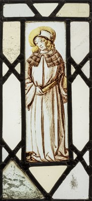 Lot 255 - â’¶ A STAINED GLASS PANEL OF A NOBLEMAN