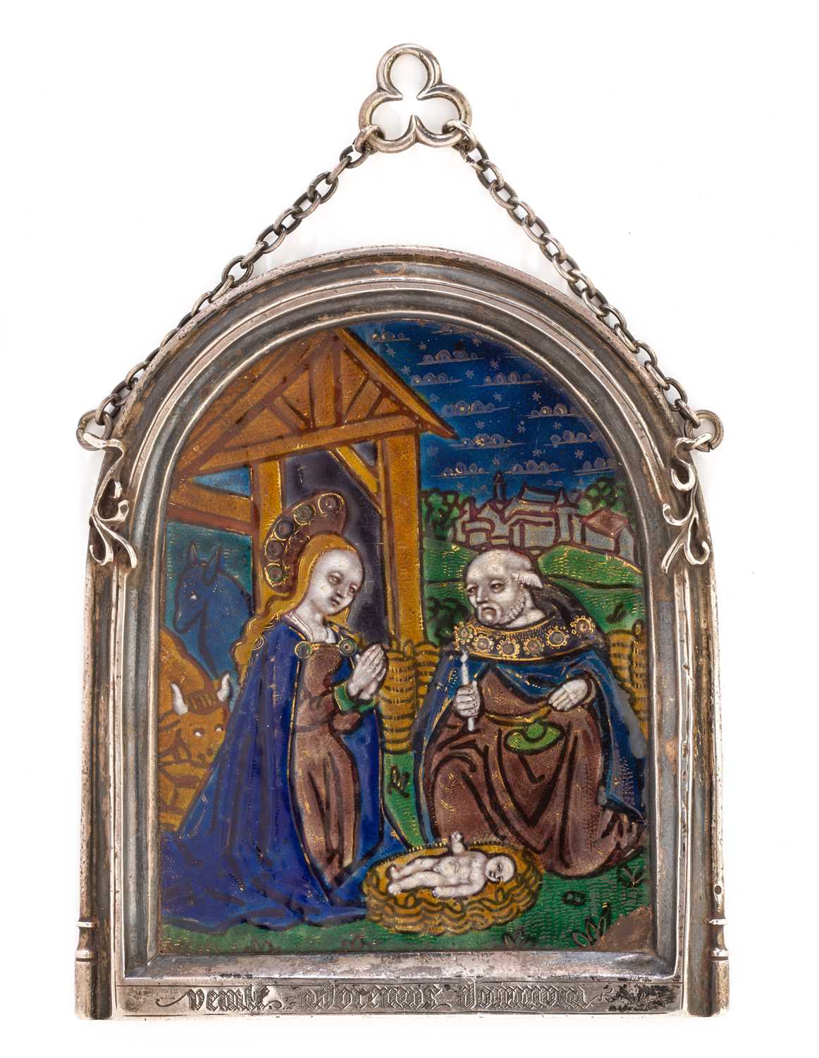 Lot 260 - â’¶ A FRENCH ENAMEL PANEL