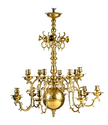 Lot 262 - A BRASS CHANDELIER