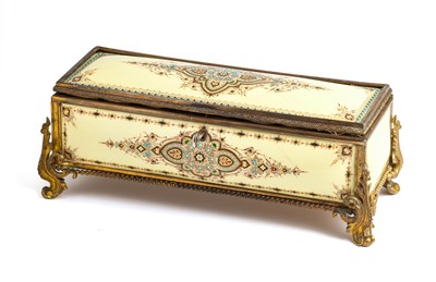 Lot 275 - A NAPOLEON III ENAMEL CASKET