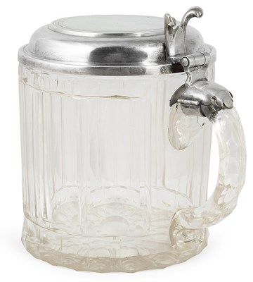 Lot 288 - â“Œ AN AUSTRAIN SILVER-MOUNTED GLASS TANKARD