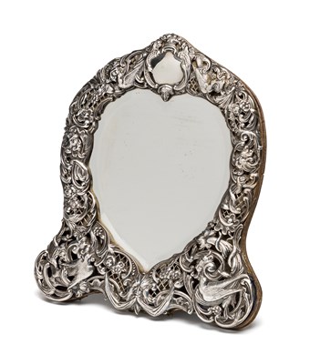 Lot 328 - A VICTORIAN SILVER-MOUNTED DRESSING TABLE MIRROR