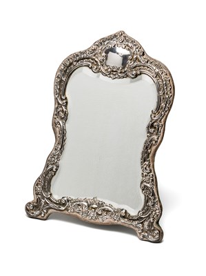 Lot 329 - A VICTORIAN SILVER-MOUNTED DRESSING TABLE MIRROR