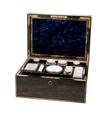 Lot 333 - ËœA VICTORIAN COROMANDEL WOOD GENTLEMAN'S DRESSING CASE