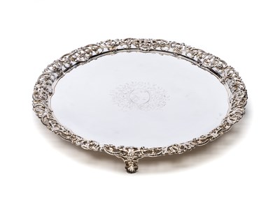 Lot 348 - A GEORGE III SILVER SALVER