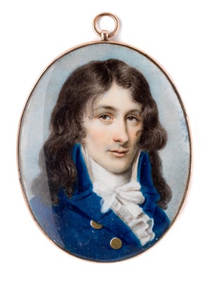 Lot 434 - ËœA PORTRAIT MINIATURE OF A GENTLEMAN