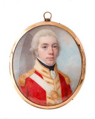 Lot 448 - ËœA PORTRAIT MINIATURE OF AN OFFICER