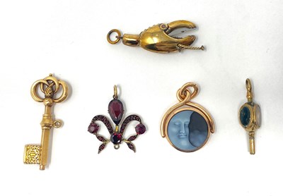 Lot 146 - □ A COLLECTION OF FOUR FOBS, LATE 19TH CENTURY