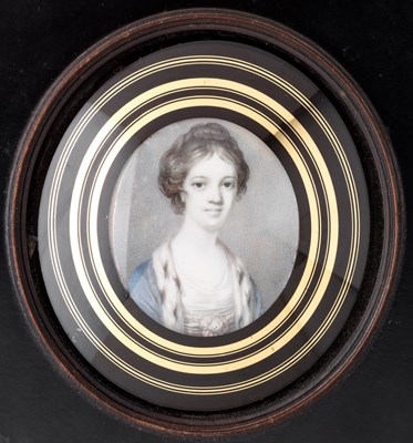 Lot 459 - ËœA PORTRAIT MINIATURE OF A LADY