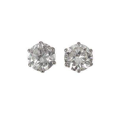 Lot 478 - PAIR OF DIAMOND STUD EARRINGS