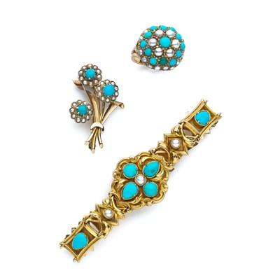 Lot 492 - A COLLECTION OF TURQUOISE JEWELLERY