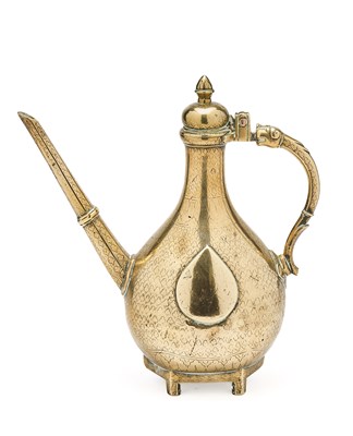 Lot 263 - A MUGHAL BRASS EWER, INDIA, 18TH CENTURY