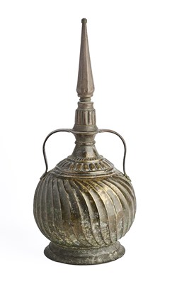 Lot 261 - A BRONZE OIL FLASK, NEPAL, 18TH/19TH CENTURY