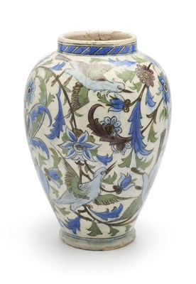 Lot 71 - A QAJAR BALUSTER VASE, PERSIA, LATE 19TH CENTURY