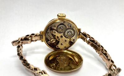 Lot 158 - ROLEX: A SWISS GOLD LADY'S 'WRISTLET' WATCH, CIRCA 1912
