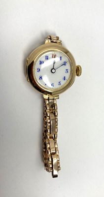 Lot 158 - ROLEX: A SWISS GOLD LADY'S 'WRISTLET' WATCH, CIRCA 1912