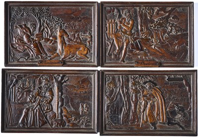 Lot 43 - A GROUP OF FOUR WOOD RELIEF PANELS, PROBABLY BOHEMIAN, EGER, MID 17TH CENTURY