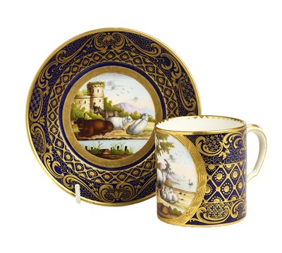 Lot 5 - A SEVRES CUP AND SAUCER, THE PORCELAIN APPARENTLY 1778