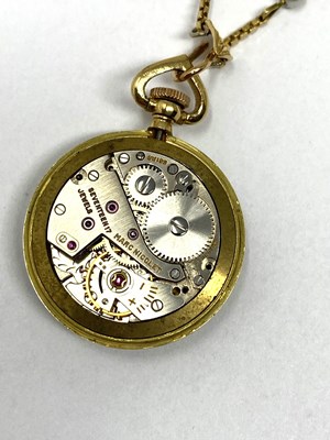Lot 157 - RONDINE: A LADY'S ENAMEL AND DIAMOND BROOCH WATCH, ITALIAN, 1960s