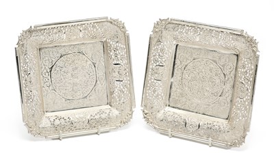 Lot 63 - A PAIR OF IRANI STANDS, SEYYED HASSAN JOUZDANI, ISFAHAN, LATER 20TH CENTURY