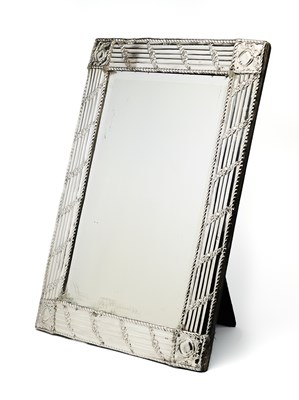 Lot 118 - AN EDWARDIAN SILVER-MOUNTED LARGE MIRROR, WILLIAM DEVENPORT, BIRMINGHAM, 1908