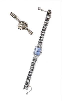 Lot 161 - □ ROLEX TUDOR: A LADY'S CHROMED BRACELET COCKTAIL WATCH, MID 20TH CENTURY