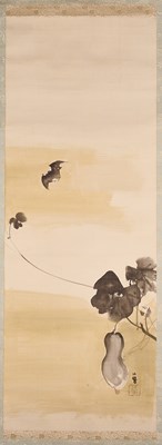 Lot 139 - TAKEUCHI SEIHO (1864-1942), BAT AND GOURD