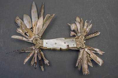 Lot 82 - A CONTINENTAL MULTI-BLADE PENKNIFE, LATE 19TH/20TH CENTURY