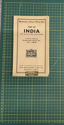 Lot 264 - MAP OF INDIA WITH CEYLON, BURMA & BALUCHISTAN. IN CONTOUR COLOURING, SHOWING ROADS, AIRPORTS, ETC. SCALE 1 : 4,000,000