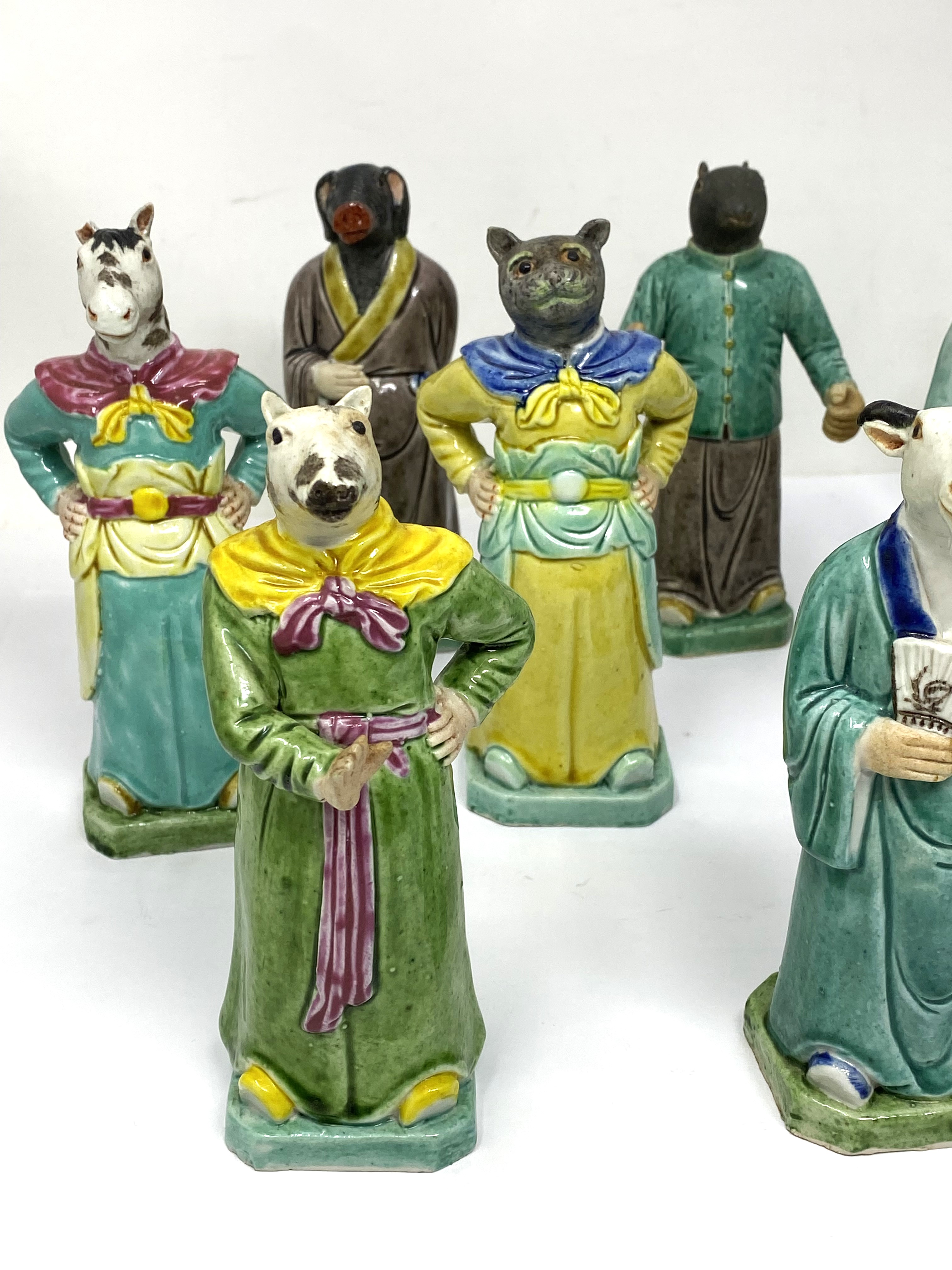 Lot 42 A SET OF NINE CHINESE ZODIAC FIGURES 20TH lot-42-a-set-of-nine-chinese-zodiac-figures-20th