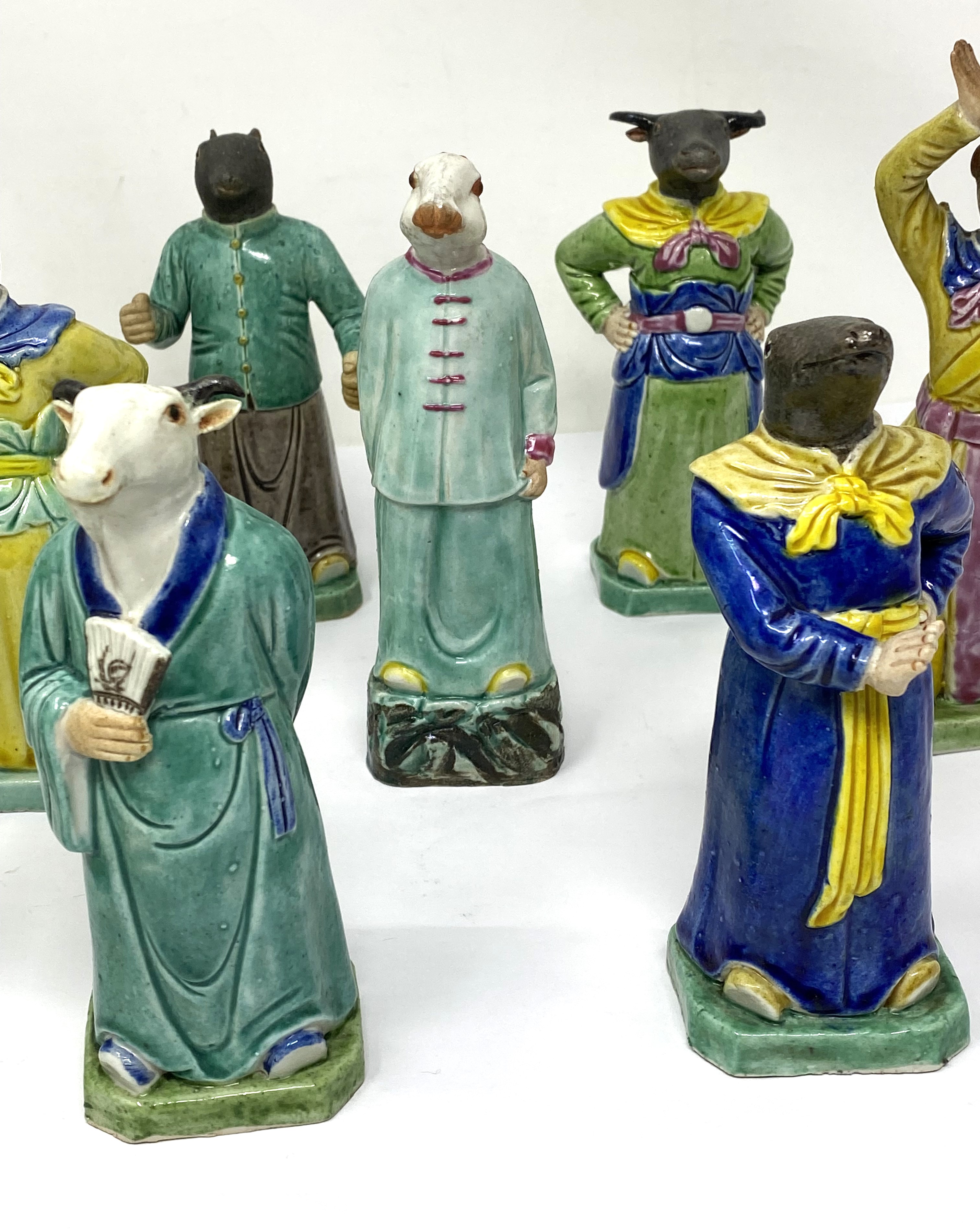 Lot 42 A SET OF NINE CHINESE ZODIAC FIGURES 20TH lot-42-a-set-of-nine-chinese-zodiac-figures-20th