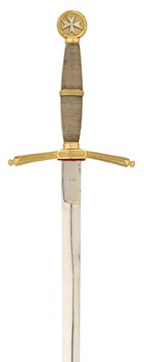 Lot 79 - A PRUSSIAN BROADSWORD FOR A MEMBER OF THE ORDER OF THE KNIGHTS OF ST JOHN, 19TH CENTURY