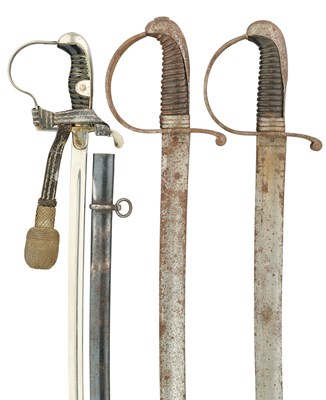 Lot 104 - A GERMAN INFANTRY SWORD AND TWO FURTHER SWORDS, CIRCA 1880
