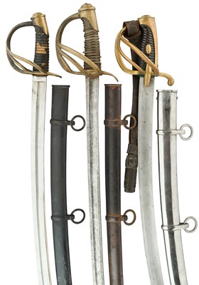 Lot 93 - A FRENCH MODEL 1822 CAVALRY SWORD, 19TH CENTURY; A SWORD IN FRENCH AN XI STYLE AND ANOTHER, 20TH CENTURY