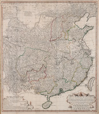 Lot 100 - A MAP OF CHINA PUBLISHED BY D'ANVILLE IN HIS ATLAS NOUVELLE ATLAS DE CHINE, PARIS, CIRCA 1730