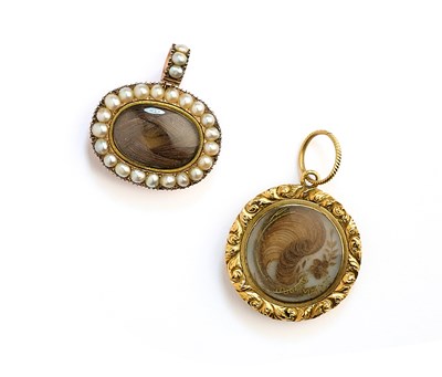 Lot 348 - FOUR ANTIQUE LOCKETS, 1800s AND LATER
