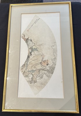 Lot 122 - CHINESE SCHOOL, FAN PAINTING, 20TH CENTURY