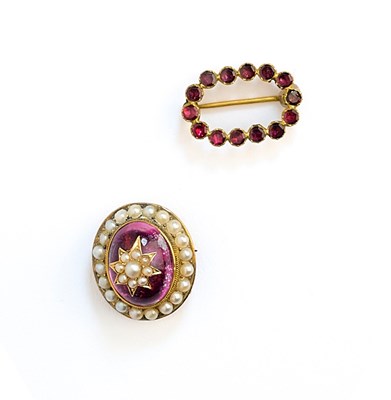 Lot 347 - FOUR GEM-SET BROOCHES, 1820s AND LATER