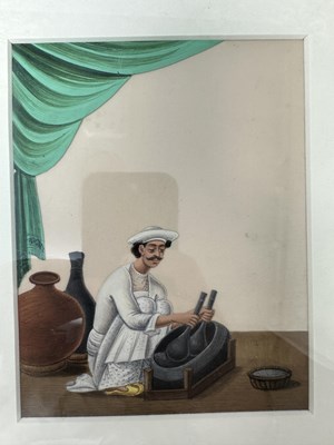 Lot 351 - SEVEN COMPANY SCHOOL PAINTINGS OF CHARACTERS AND TRADES, PATNA, MID-19TH CENTURY