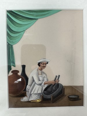 Lot 351 - SEVEN COMPANY SCHOOL PAINTINGS OF CHARACTERS AND TRADES, PATNA, MID-19TH CENTURY