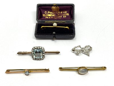 Lot 337 - COLLECTION OF FIVE GEM-SET BROOCHES