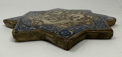 Lot 51 - A KASHAN LUSTRE STAR TILE, PERSIA, 14TH CENTURY